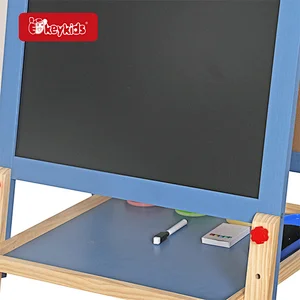 Double-Sided Adjustable Chalkboard & Whiteboard Wooden Easel for Kids W12B275